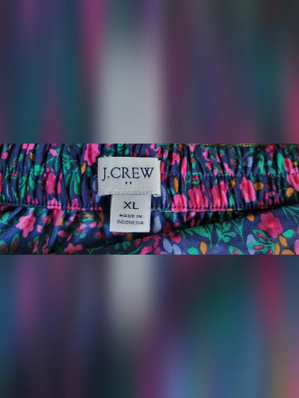 J.Crew XL Floral Mini Skirt Elastic Waist Cottagecore Preppy Fall